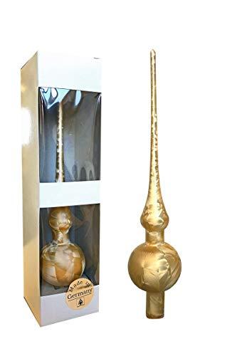 Jack Christbaumspitze Thüringer Glas 28cm Spitze Mundgeblasen Eislack Glanz Matt, Farbe:Gold - 3