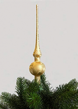 Jack Christbaumspitze Thüringer Glas 28cm Spitze Mundgeblasen Eislack Glanz Matt, Farbe:Gold - 1