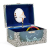 Jewelkeeper - Spieluhr Schmuckkästchen für Mädchen mit drehender Fee und Stern Design in Blau und Weiß - Schwanensee Melodie - 1