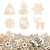 KATELUO 60 Stück Holz Weihnachten Anhänger, DIY Weihnachtsdekoration Holz, Weihnachtsbaumschmuck Holz für Zuhause, Party, Festival, Weihnachten Weihnachtsbaum Deko Geschenke - 1