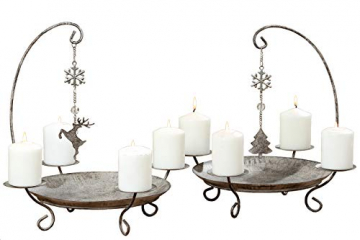 Kerzenständer Kerzenleuchter Belluno Metall Advent Tischdeko Leuchter Hirsch oder Baummotiv Stückpreis - 1