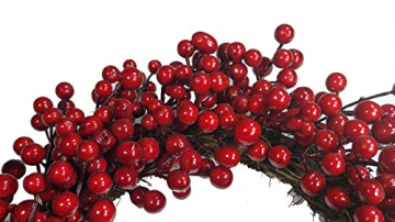 khevga Tür-Kranz Winter Weihnachten Rote Beeren (1, 40) - 2