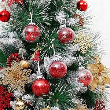 KiKom Weihnachtskugel Set 30 Stück Klare Weihnachtskugeln aus Kunststoff Für Urlaub Hochzeit Weihnachtsdekoration Baumschmuck (Champagner, 2.36
