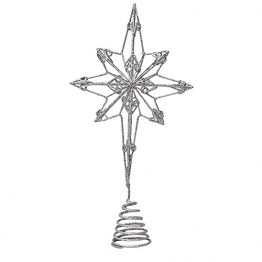 Kinin Weihnachtsbaum Stern - Christbaumspitze Stern Verzierung, Glitzende Christbaumspitze Weihnachtsbaumdeko, Weihnachtsbaumspitze Fünfzackiger Stern Christbaumschmuck - 1