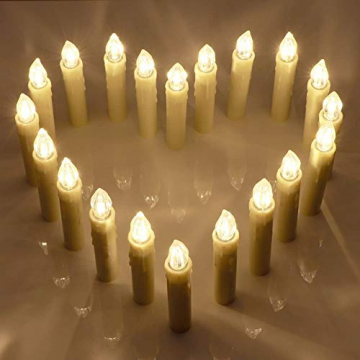 KooPower 40er Kabellose LED Kerzen Weihnachtsdeko IP64 wasserdicht Warmweiß mit Batterien, Dimmbar mit Fernbedienung und 4 Timerfunktion - 4