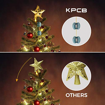 KPCB Weihnachtsbaum Stern,Christbaumspitze Stern Tannenbaum Spitze Mehrfarben LED für Feiertags-Dekorationen - 6