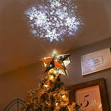 KPCB Weihnachtsbaum Stern,Christbaumspitze Stern Tannenbaum Spitze Mehrfarben LED für Feiertags-Dekorationen - 2