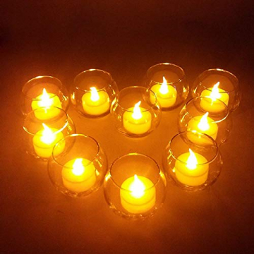 LED Kerzen, 24 Stück LED Flammenlose Tealights, Flackern Teelichter, elektrische Kerze Lichter Batterie Dekoration für Weihnachten, Weihnachtsbaum, Ostern, Hochzeit, Party - 5