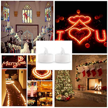 LED Kerzen, 24 Stück LED Flammenlose Tealights, Flackern Teelichter, elektrische Kerze Lichter Batterie Dekoration für Weihnachten, Weihnachtsbaum, Ostern, Hochzeit, Party - 7