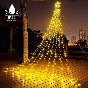 LED Lichterkette Außen WarmWeiß - HOSPAOP 320 LED Weihnachtsbeleuchtung Aussen Strom lichterketten mit 8 Leuchtmodi, Timer, Wasserdicht für Party, Garten, Baum, Weihnachten Deko - 3