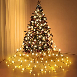 LED Lichterkette Weihnachtsbaum Lichtervorhang Beleuchtung - 400 LEDs Weihnachtsbeleuchtung Weihnachten Lichternetz für Innen & Außen 2m Tannenbaum Licht Warmweiss Weihnacht Christbaum Deko mit Ring - 1