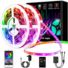 Led Strip, L8star 15m Led Streifen Farbwechsel Led Lichterkette Clever Rgb Led Bänder Stripes mit Bluetooth und fern Kontroller Sync zur Musik Led Leiste, Lichterkette bunt - 1