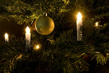 LED Universum kabellose Weihnachtsbaumbeleuchtung: dimmbare batteriebetriebene LED Kerzen mit Fernbedienung und Timerfunktion (10er Set, warmweiß, mit verschiedenen Modi, drahtlos) - 7