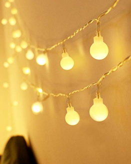 Lichterkette Kugeln, Kolpop 80er LED Lichterketten Batterie 8 Modus Lichterkette USB Strombetrieben Lichterkette mit Fernbedienung Wasserdicht Beleuchtung für Zimmer/Hochzeit/Party/Außen/Innen Decor - 1