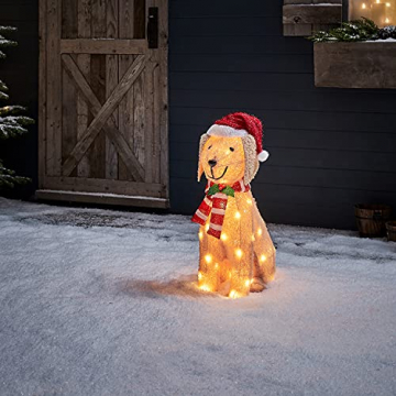 Lights4fun 50er LED Labrador Weihnachtsbeleuchtung Außen Weihnachtsfigur Timer - 2