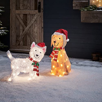 Lights4fun 50er LED Labrador Weihnachtsbeleuchtung Außen Weihnachtsfigur Timer - 3