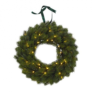 Lights4fun LED Weihnachtskranz 40cm warmweiß Timer Außen - 5