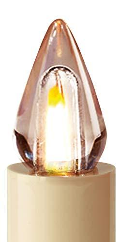 Lumix KRINNER Superlight Flame12er Basis-Set kabellose LED Christbaumkerzen, Kunststoff, Elfenbein, 9 cm - 11