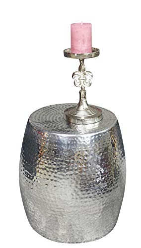 MichaelNoll 3er Set Kerzenständer Lilie Kerzenhalter Aluminium Silber Deko - Kerzenleuchter Modern für Stumpenkerzen - Tischdeko Hochzeit - Dekoration Wohnzimmer - H 23 cm / 28 cm / 32 cm - 10