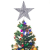 NICEXMAS 20cm Weihnachtsbaumspitzen Spitze für Weihnachtsbaum Silber Stern Baum Topper Exquisite Weihnachtsbaum Topper Dekor - 4