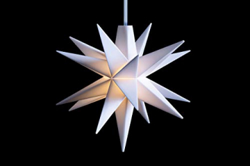 Novaliv Weihnachtsstern Dekostern | 8cm Weiss | nur Innen | LED Lampe mit Batteriefach | Weihnachtsdeko Stern beleuchtet - 3