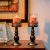 NUPTIO 2 Stück Vintage Kerzenhalter für Tische Kerzenhalter aus Schwarzer Säule mit Glasschirmabdeckung, Antike Hurrikan-Kerzenhalter-Anzeige für Die Hochzeitsdekoration Bei Kerzenlicht Zu Hause - 4