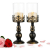 NUPTIO 2 Stück Vintage Kerzenhalter für Tische Kerzenhalter aus Schwarzer Säule mit Glasschirmabdeckung, Antike Hurrikan-Kerzenhalter-Anzeige für Die Hochzeitsdekoration Bei Kerzenlicht Zu Hause - 1
