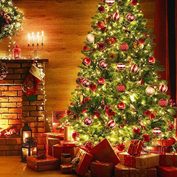 OurWarm 36er Set Christbaumkugeln,6 Arten von großem Rot und Gold bruchsicheren Weihnachtskugel Set für Weihnachtsbaumschmuck,Christbaumschmuck, Hochzeitsdekoration, (7cm Ø Durchmesser) - 6