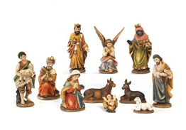 Paben – Komplette Figurensammlung für die Weihnachtskrippe, Größe Figuren: 7 cm, 11 Motive aus Kunstharz - 1