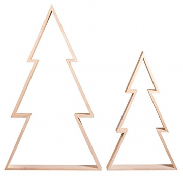 Rayher 62830000 Holz-Rahmen Weihnachtsbaum Set, 2 Holz-Bäume, 22x36 cm und 30x49,5 cm, Tannenbaum, weihnachtliche Dekoration - 2