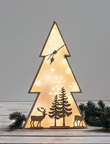Rayher 62830000 Holz-Rahmen Weihnachtsbaum Set, 2 Holz-Bäume, 22x36 cm und 30x49,5 cm, Tannenbaum, weihnachtliche Dekoration - 3