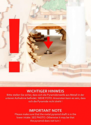 Sikora P33 LED Holz Weihnachtspyramide mit elektrischem Antrieb und Beleuchtung, Farbe/Modell:Motiv Laterne Schneemann Kind Häuser - 5