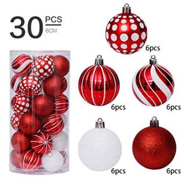 SUCHUANGUANG 1 Set 6 cm / 30 Stück Weihnachtskugeln Ornamente Party Hochzeit Weihnachtsbaum hängen Dekor hängen Anhänger RGD - 2