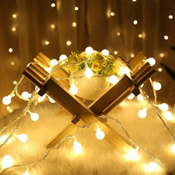 SUPERKIT Globe Lichterkette Warmweiß Außen/Innen LED lichterkette Warmweiß 40LED Außenlichterkette Wasserdicht Beleuchtung Weihnachtsbeleuchtung für Weihnachten Halloween Hochzeit 6M - 2