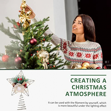 TENDYCOCO Weihnachten Baum Topper Kreative Sterne Baumkrone für Weihnachten Baum Hause Hochzeit Party Decor - 3