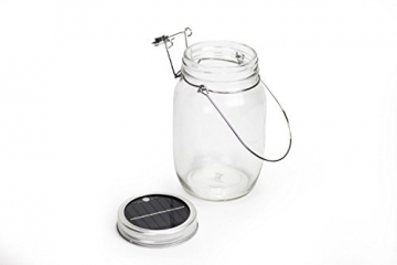 Trendario - LED Solarlampe im Einmachglas, Solarlaterne als perfekte Gartenleuchte - Solar Sun Jar, Sonnen Hängeleuchte aus Glas - Solarglas mit extra langer Leuchtdauer - 3