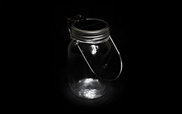 Trendario - LED Solarlampe im Einmachglas, Solarlaterne als perfekte Gartenleuchte - Solar Sun Jar, Sonnen Hängeleuchte aus Glas - Solarglas mit extra langer Leuchtdauer - 5