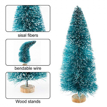 Ulikey 35 Stück Künstlicher Weihnachtsbaum, Mini Grün Tannenbaum Sisal Weihnachtsbaum Modell Bäume Schneetannen Weihnachten Miniatur Deko mit Tannenzapfen für Tischdeko, DIY, Schaufenster - 5