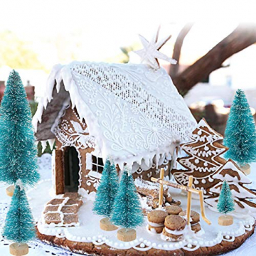 Ulikey 35 Stück Künstlicher Weihnachtsbaum, Mini Grün Tannenbaum Sisal Weihnachtsbaum Modell Bäume Schneetannen Weihnachten Miniatur Deko mit Tannenzapfen für Tischdeko, DIY, Schaufenster - 7