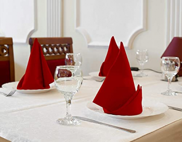 Utopia Kitchen - 12er-Set Stoffservietten, Servietten aus Baumwolle 46 x 46 cm, Rot - 3