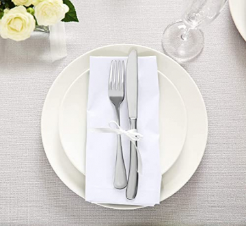 Utopia Kitchen - Dinnerservietten aus Baumwollmischung (12er Pack, 46 x 46 cm) - Weich und bequem - Langlebige Hotelqualität - Ideal für Veranstaltungen und den regelmäßigen Gebrauch zu Hause (Weiß) - 6