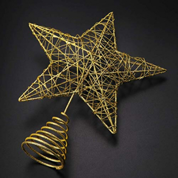 Weihnachtsbaum Christbaumspitze Stern – Gold Glitzer Metall Baum Stern Großartiges Design Passend für durchschnittlich großeWeihnachtsbäume, 26cm mit Frühling für Weihnachtsbaum allgemeine Größe - 2