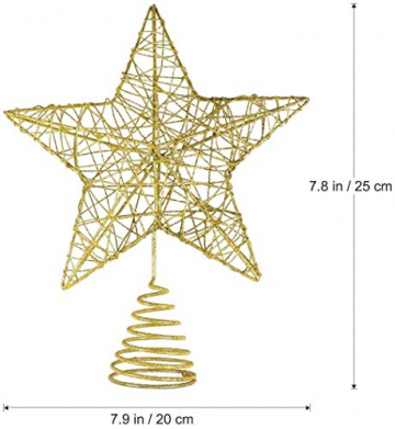Weihnachtsbaum Christbaumspitze Stern – Gold Glitzer Metall Baum Stern Großartiges Design Passend für durchschnittlich großeWeihnachtsbäume, 26cm mit Frühling für Weihnachtsbaum allgemeine Größe - 5