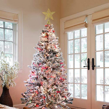 Weihnachtsbaum Christbaumspitze Stern – Gold Glitzer Metall Baum Stern Großartiges Design Passend für durchschnittlich großeWeihnachtsbäume, 26cm mit Frühling für Weihnachtsbaum allgemeine Größe - 7