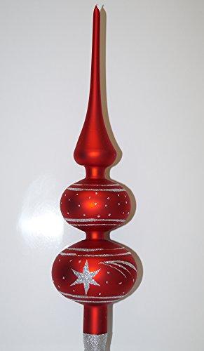 Weihnachtsbaumspitze Groß 35cm in Classic Rot Silber Komet Baumspitze Spitze Tannenbaumspitze Christbaumspitze Weihnachtsbaum Christbaum Tannenbaum Christmas Tree Top - 1