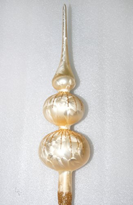 Weihnachtsbaumspitze Groß 35cm in Ice Champagner Gold Regen Baumspitze Spitze Tannenbaumspitze Christbaumspitze Weihnachtsbaum Christbaum Tannenbaum Christmas Tree Top - 1