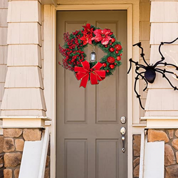 Weihnachtskranz Tür außen Deko 38CM,Weihnachtsmann Türkranz Adventskranz Schneemann Weihnachten Kranz Dekokranz Hängende Wand Verzierung Weihnachtskugelnkranz Fenster Dekoration Weihnachts Zubehör - 5