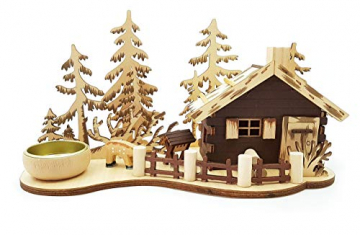 Wichtelstube-Kollektion Räucherhaus Räucher-Berghütte mit Teelichthalter Waldhaus - 1