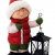 Wichtelstube-Kollektion XL Deko Figur Winterkinder Mädchen Weihnachtsfigur 30cm Tonfigur Weihnachten Gartenfigur - 3