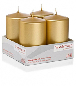Wiedemann Kleintray-Kerzen lackiert, Wachs, Gold, 10 x 6 cm - 1
